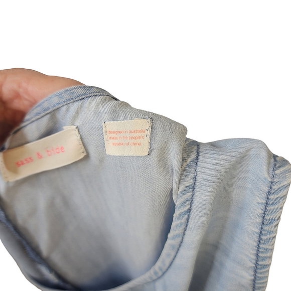 Sass & Bide top sleeveless blue denim size 10/12 - Picture 7 of 8